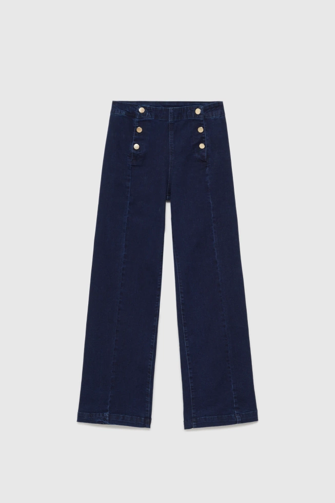 Jeansy wide leg granatowe