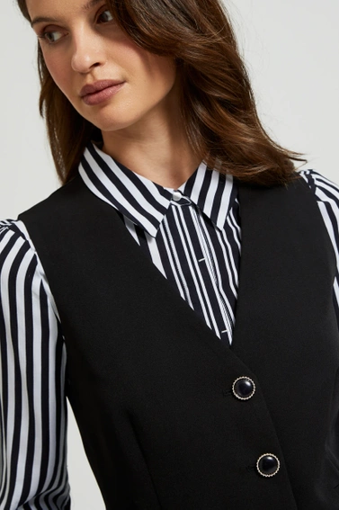 Kamizelka z ozdobnymi guzikami czarna