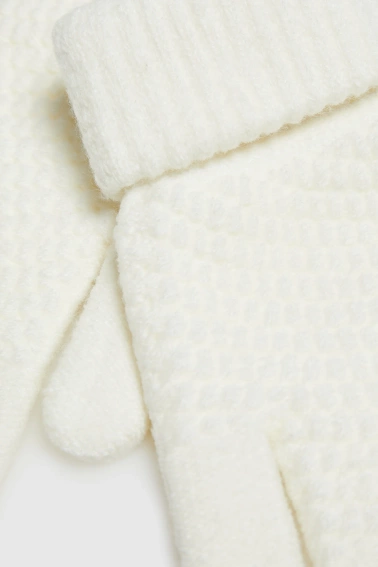 Dzianinowe rękawiczki beżowe 