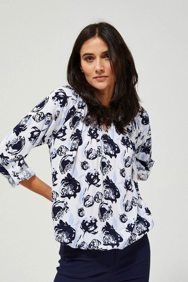 Bluzka koszulowa z ozdobnym dekoltem