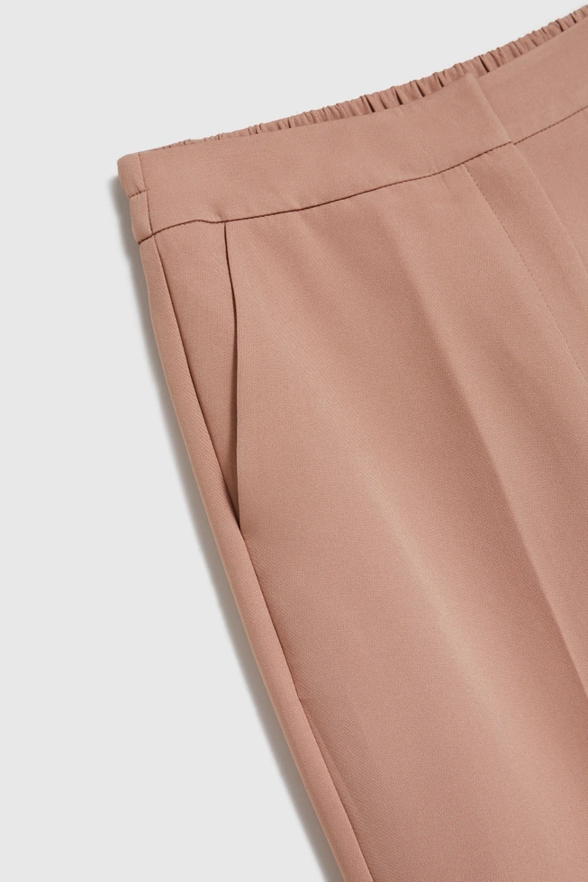 Eleganckie spodnie w kant jasnobrązowe