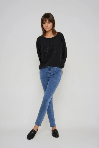 Bluza z bawełny czarna