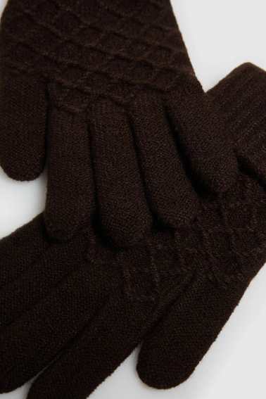Rękawiczki dzianinowe brązowe