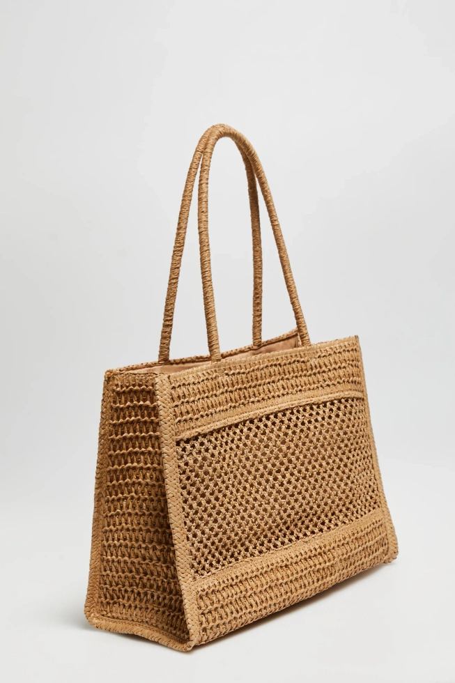 Torebka plażowa beżowa