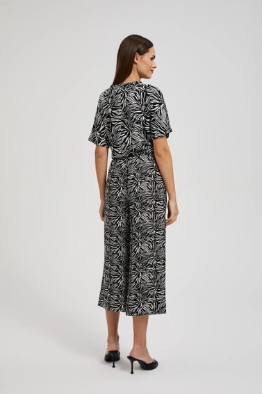 Spodnie kuloty z wzorem czarne