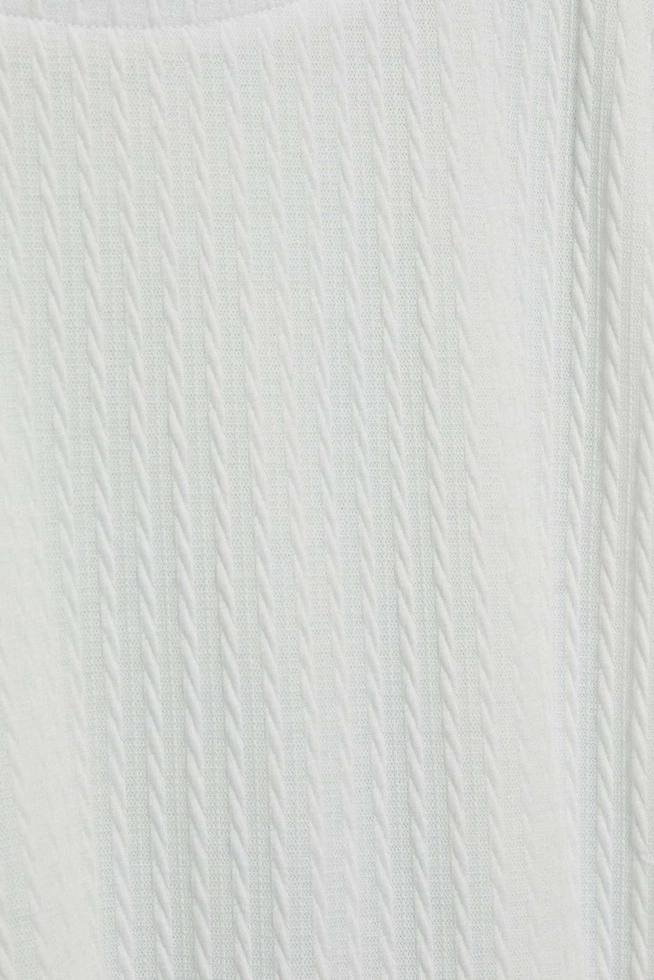 Bluzka ze strukturalnej tkaniny perłowa