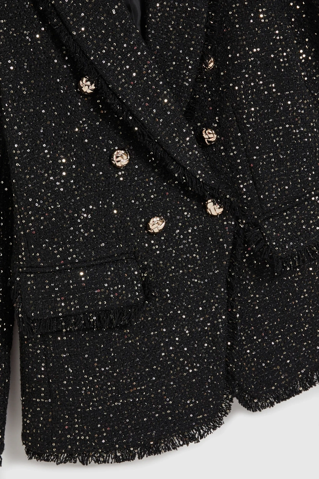 Marynarka z ozdobnymi guzikami czarna