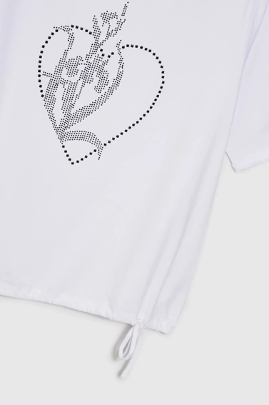 T-shirt z ozdobną aplikacją biały