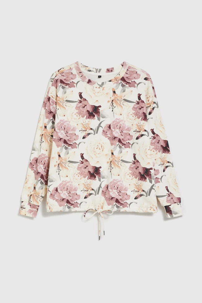Bluza w kwiaty biała