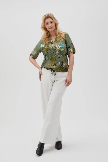 Oliwkowa koszula wiskozowa