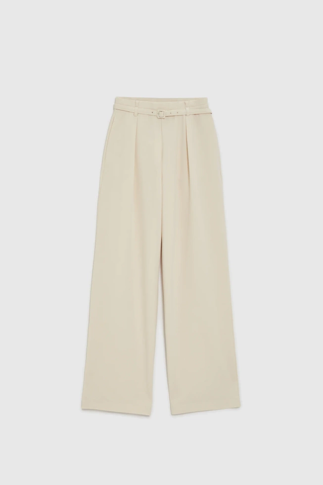 Spodnie z paskiem beżowe