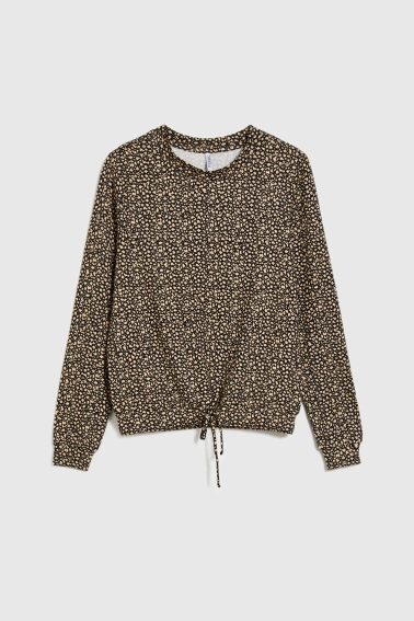 Sweter w drobny wzór beżowy