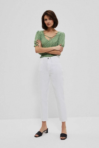 Jeansy białe mom fit