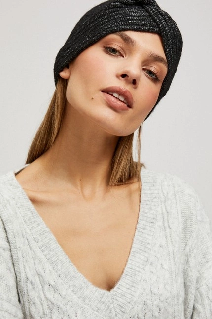 Dzianinowa opaska na głowę czarna