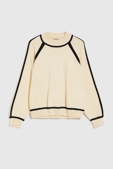 Sweter z półgolfem beżowy