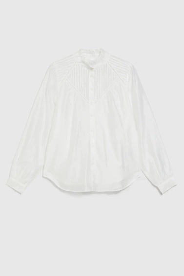 Bawełniana koszula z falbankami biała