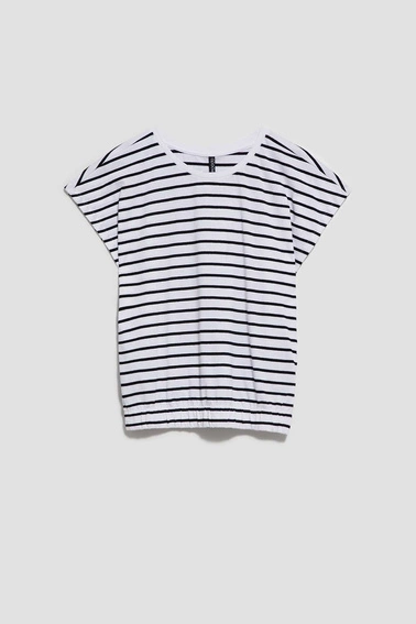 T-shirt w paski biało czarny