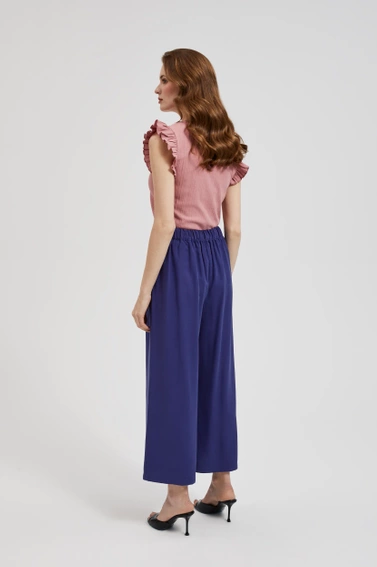 Spodnie z ozdobnymi guzikami fioletowe