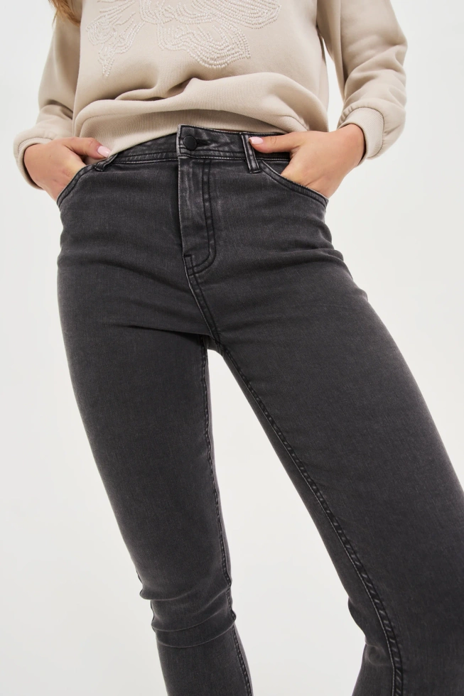 Jeansy rurki grafitowe