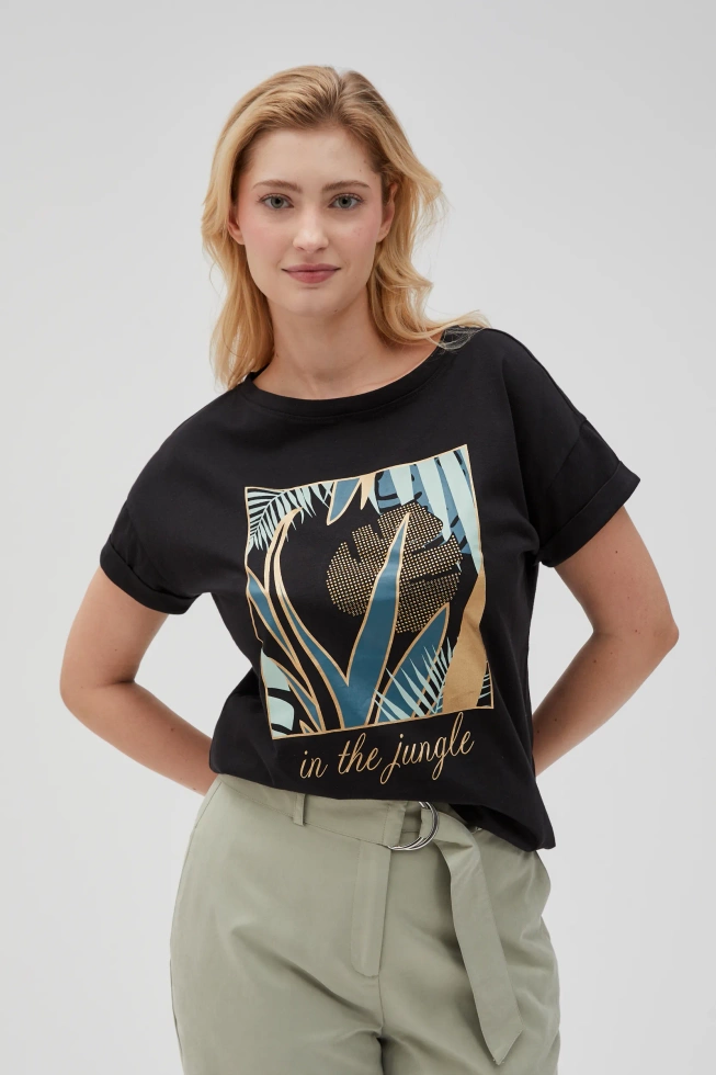 T-shirt z nadrukiem czarny