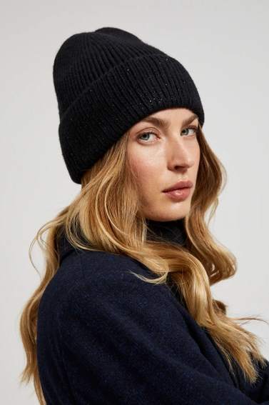 Czapka z dżetami czarna