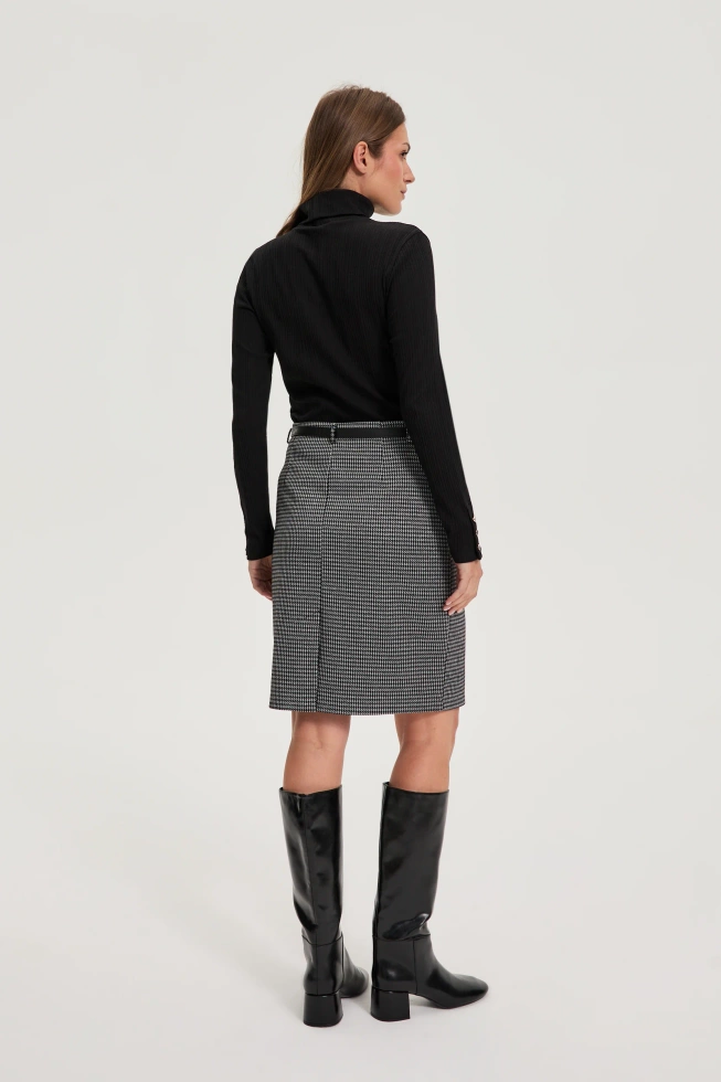 Spódnica w pepitkę szara