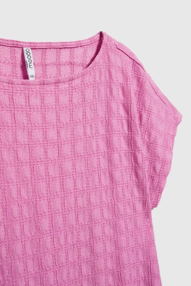 Bluzka różowa z krótkimi rękawami