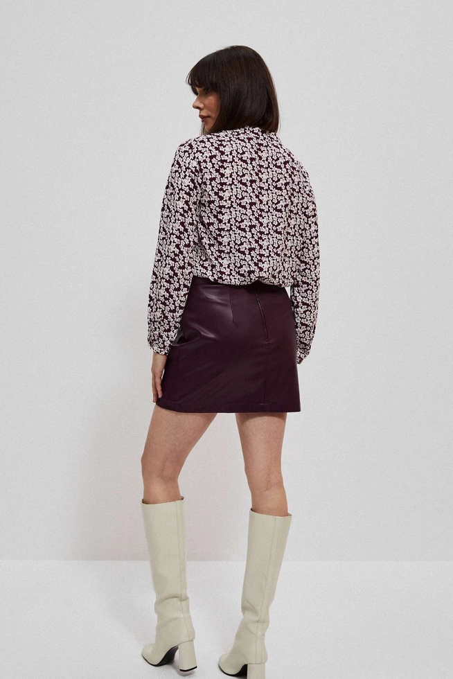 Koszula z kwiatowym printem koloru burgund