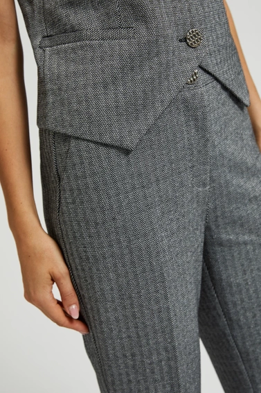 Eleganckie spodnie cygaretki szare