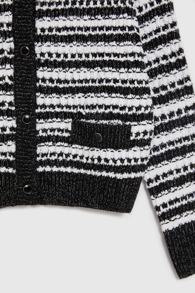 Kardigan w paski czarny