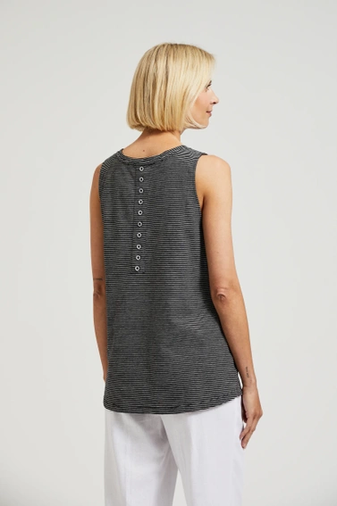 Bawełniany top w paski czarny