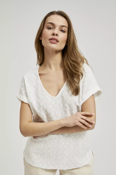 Bluzka biała z krótkimi rękawami