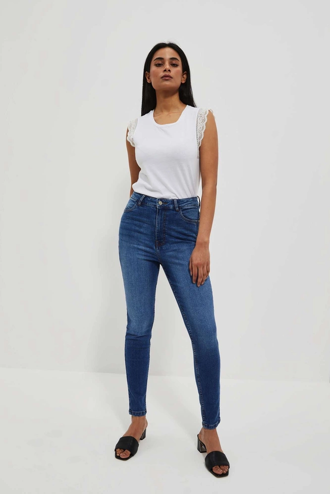 Jeansy skinny z wysokim stanem