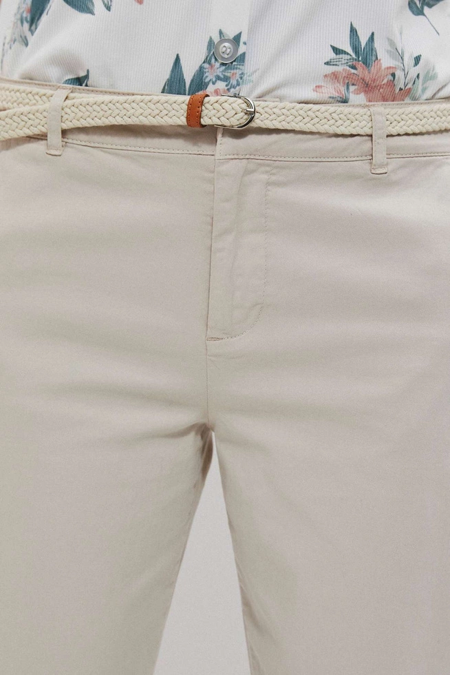 Bawełniane spodnie z paskiem