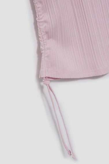 Prążkowany top liliowy