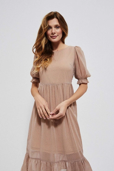 Sukienka z falbaną w groszki