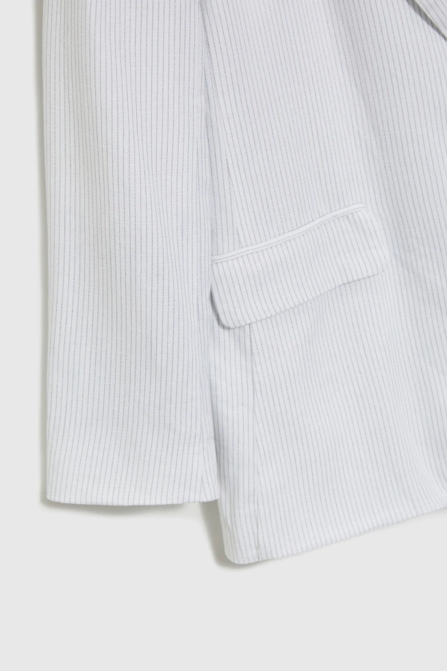 Wiskozowa marynarka w paski biała