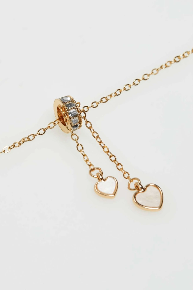 Naszyjnik z zawieszką z cyrkoniami i serduszkiem