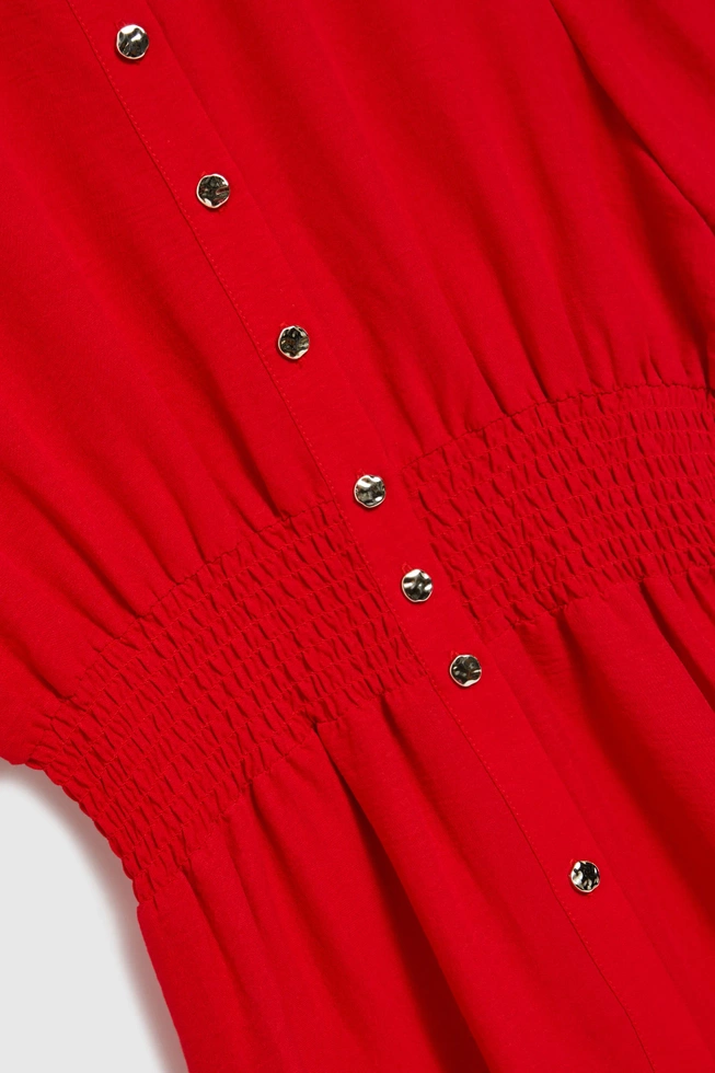 Koszulowa sukienka midi czerwona
