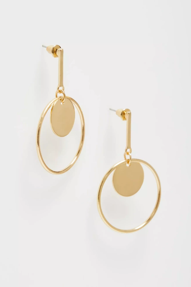 Eleganckie kolczyki koła w kolorze złotym