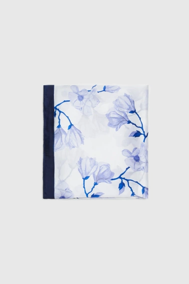 Szalik w kwiaty błękitny