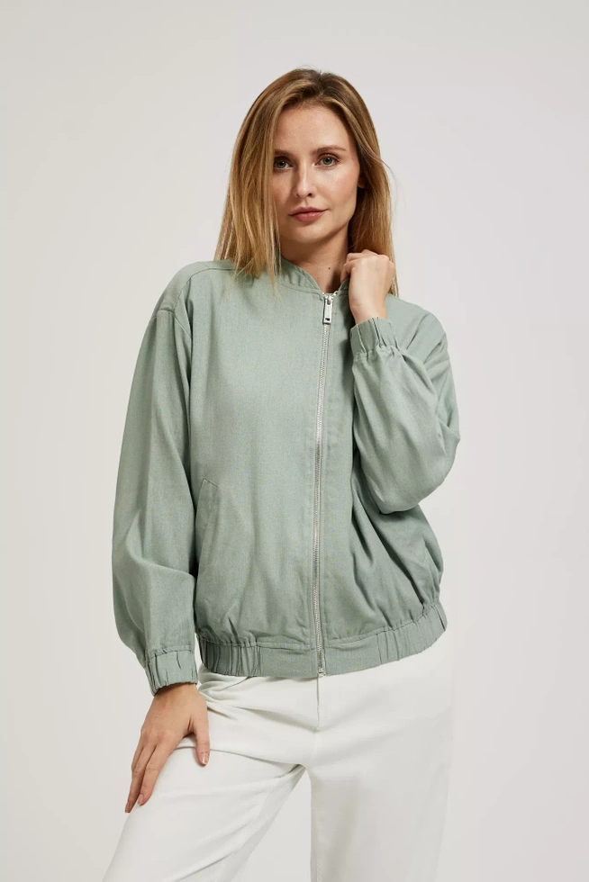 Kurtka bomberka zapinana na zamek oliwkowa