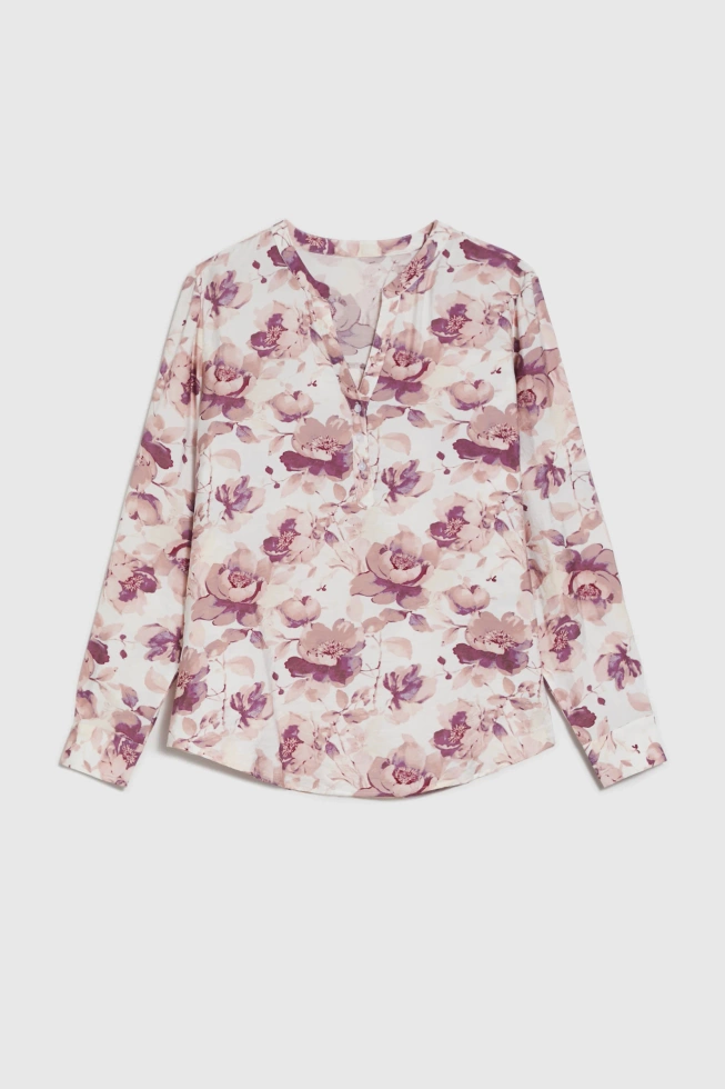 Koszula w kwiaty ecru