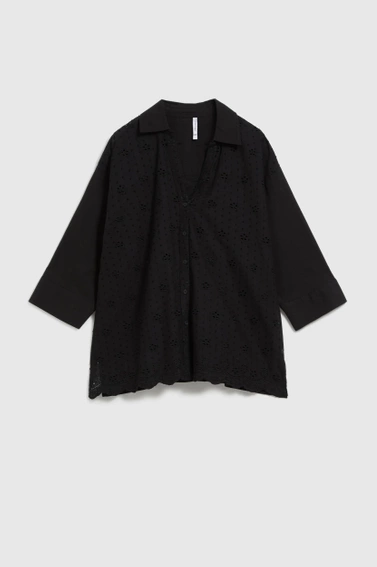 Koszula oversize zapinana na guziki czarna