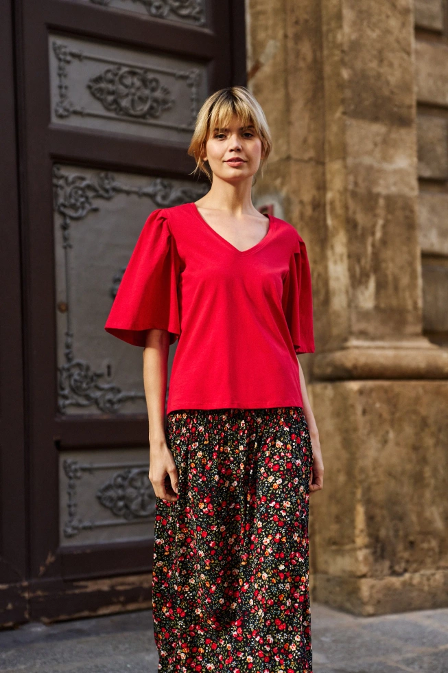 Bluzka z bawełny czerwona