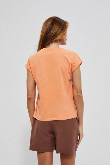 Bawełniana bluzka z nadrukiem łososiowa