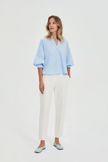 Spodnie w kant białe