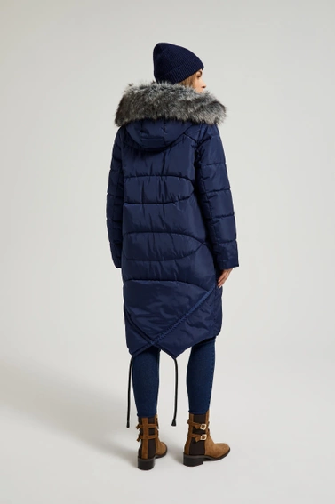Zimowa pikowana kurtka granatowa