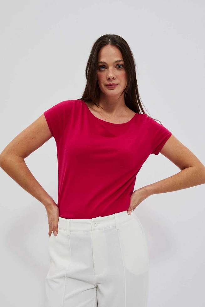 Gładki t-shirt truskawkowy