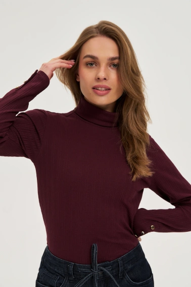 Bawełniany golf burgundowy